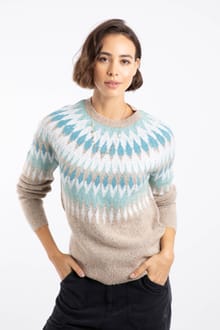 Kelli Fair Isle Sparkle Knitted Jumper Chalk