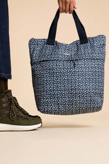 Ekora Printed Polyester Backpack  Navy