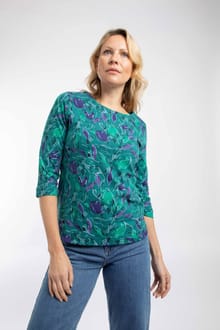 Rachel Printed Jersey T-Shirt Leaf Green
